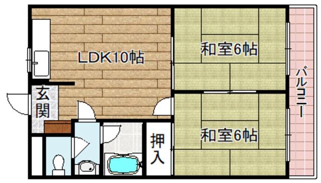 メゾンエトワール(2LDK/2階)の間取り写真