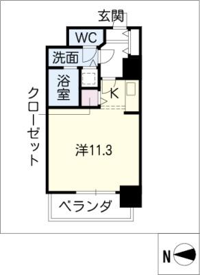 メゾンドール栄(ワンルーム/8階)の間取り写真