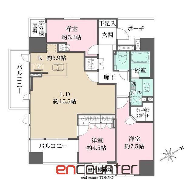 グランスイート南砂(3LDK/13階)の間取り写真