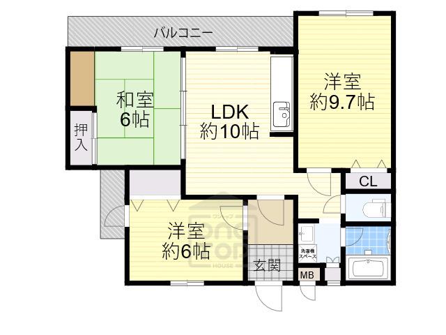 第20千里ハイツ(3LDK/3階)の間取り写真