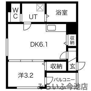 カーサアレグラ(1DK/3階)の間取り写真