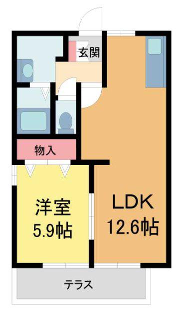 セジュール中田I(1LDK/1階)の間取り写真