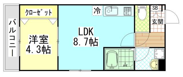 MARKVILLA OIHARA(1LDK/1階)の間取り写真