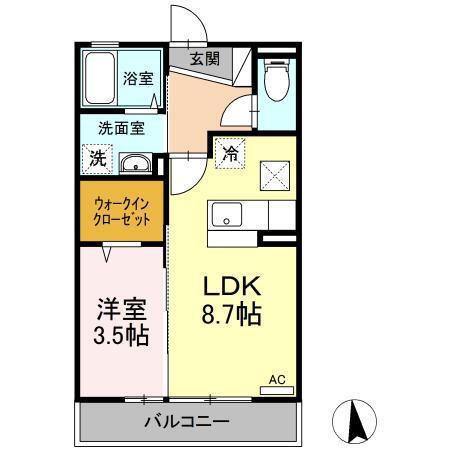 ヴィラ・ベルク(1LDK/1階)の間取り写真
