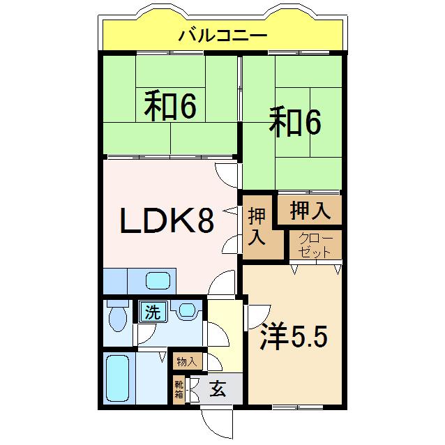 ピュアタウン花園(3DK/3階)の間取り写真