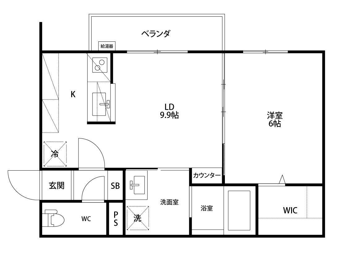 CASA IN COLLINA(1LDK/3階)の間取り写真