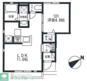 プルミエリアII(1LDK/1階)の間取り写真