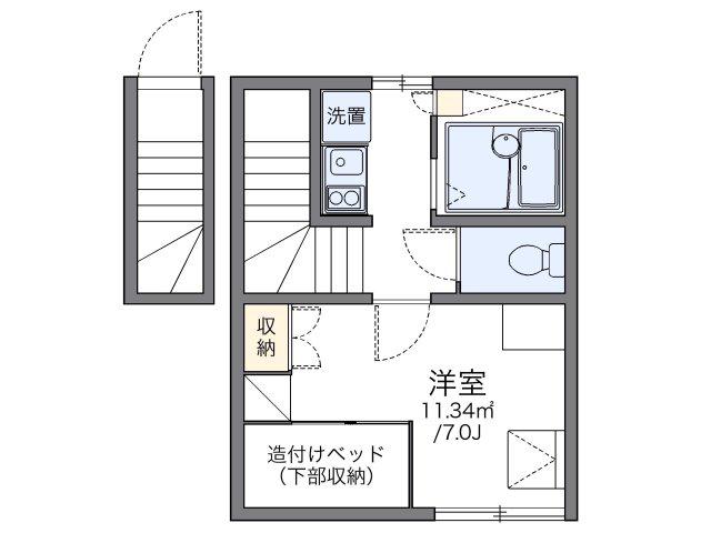 レオパレスハミング熱田(1K/2階)の間取り写真