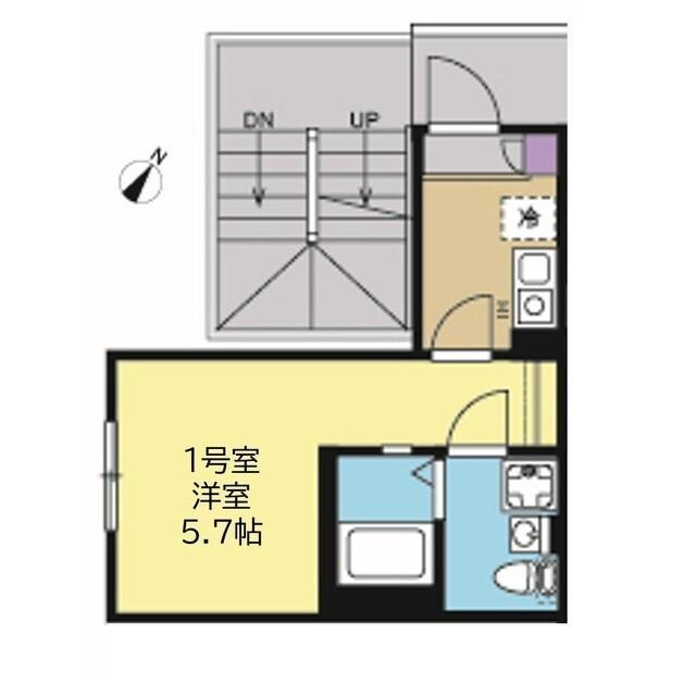 プライム大口(1K/1階)の間取り写真