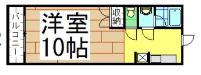 ベルハウス穴生(1K/3階)の間取り写真