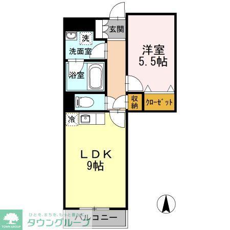 ロータス亀島(1LDK/8階)の間取り写真