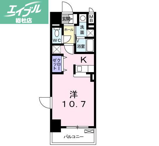 ボナール(1K/8階)の間取り写真