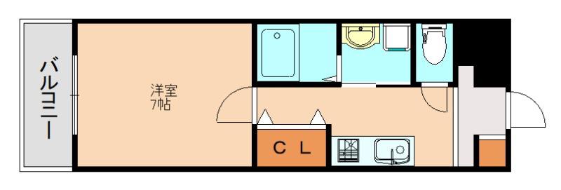 LIFEFIELD諸岡(1K/2階)の間取り写真