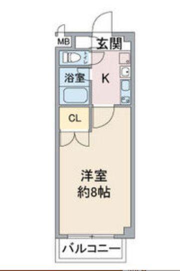 レージュ城西(1K/1階)の間取り写真