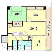 ライオンズマンション三宮東(3LDK/3階)の間取り写真