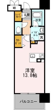ロイヤルパークスERささしま イースト(ワンルーム/4階)の間取り写真