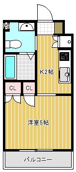 エスティメゾン武蔵小山(1K/3階)の間取り写真