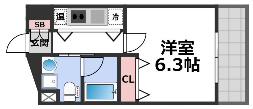 CELEB 布施東(1K/7階)の間取り写真