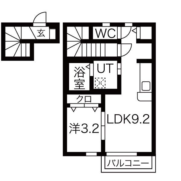 さくらブルーム(1LDK/2階)の間取り写真
