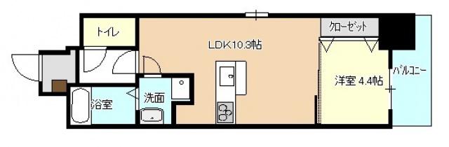 SO.YO.GO(1LDK/12階)の間取り写真