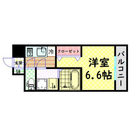 レジュールアッシュ アーバンイール(1K/4階)の間取り写真