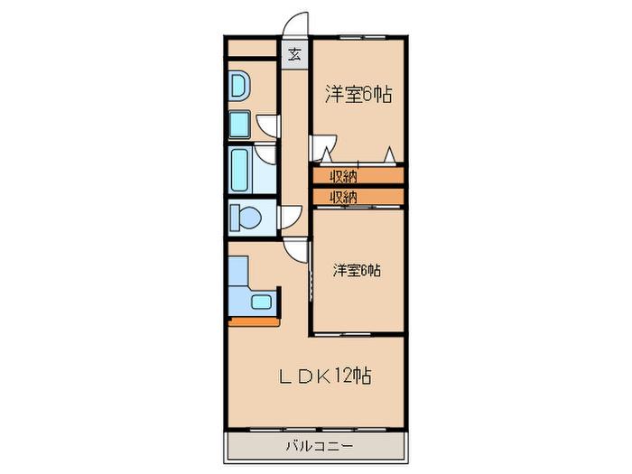 K`Sマンション(2LDK/2階)の間取り写真