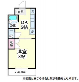 フレンドシティII(1DK/2階)の間取り写真