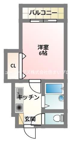 スタジオエム(1K/6階)の間取り写真