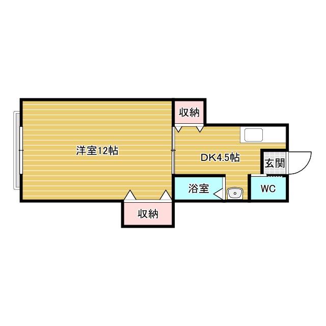 本町マンション(1DK/3階)の間取り写真