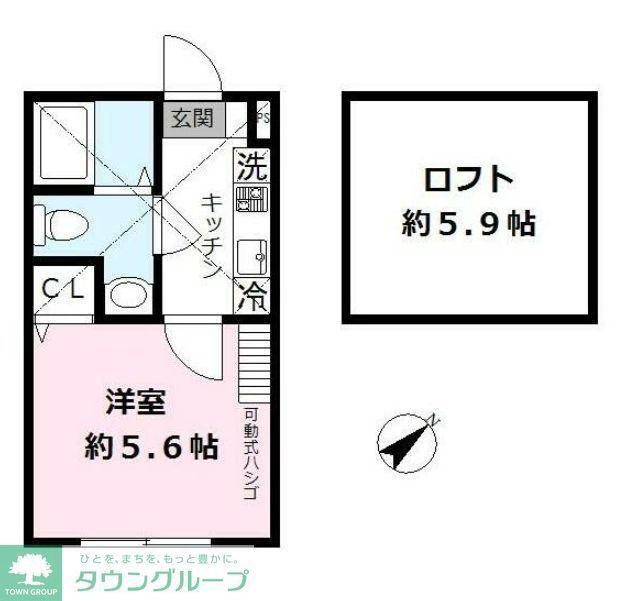 アザーレ・パッシオ読売ランド前弐番館(1K/1階)の間取り写真