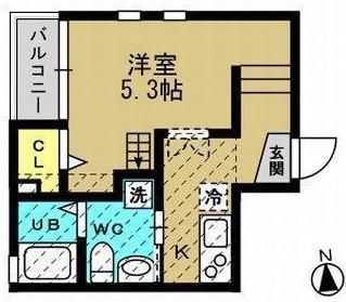 カリーノ薬師(1K/1階)の間取り写真