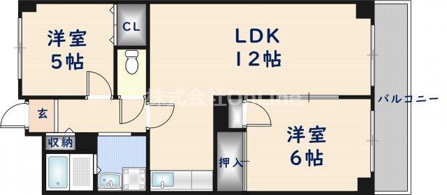 友井グレイス(2LDK/10階)の間取り写真