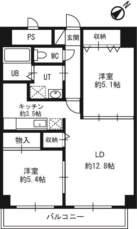 ブライトン琴似(2LDK/8階)の間取り写真