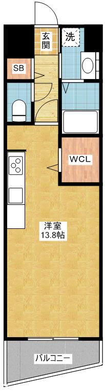 ベルドミール橘(ワンルーム/5階)の間取り写真