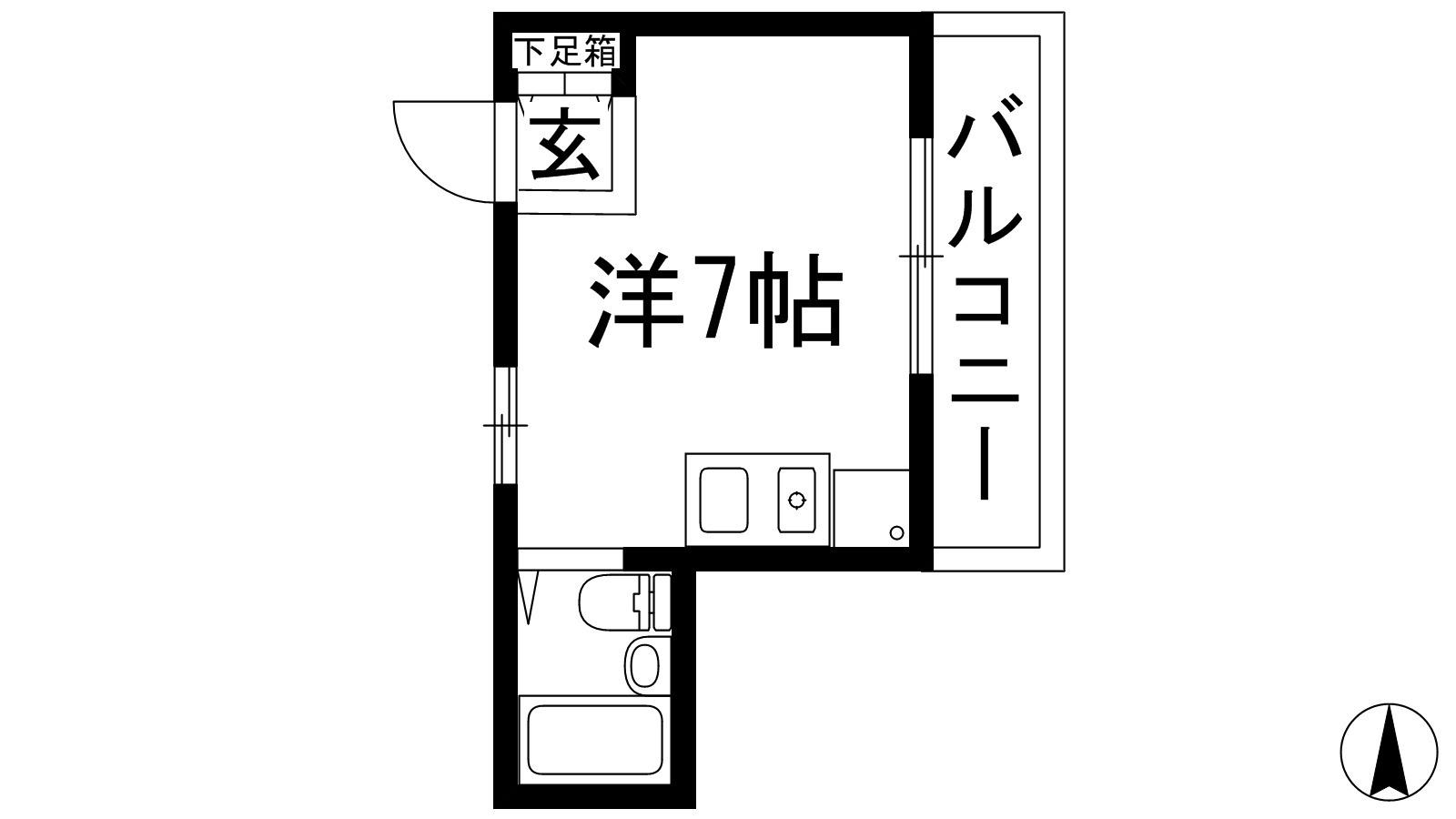 リベラール美園(ワンルーム/2階)の間取り写真
