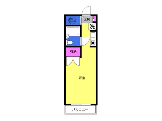 リュミエ本厚木(ワンルーム/3階)の間取り写真