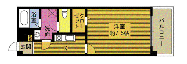 リベルテ21(1K/4階)の間取り写真
