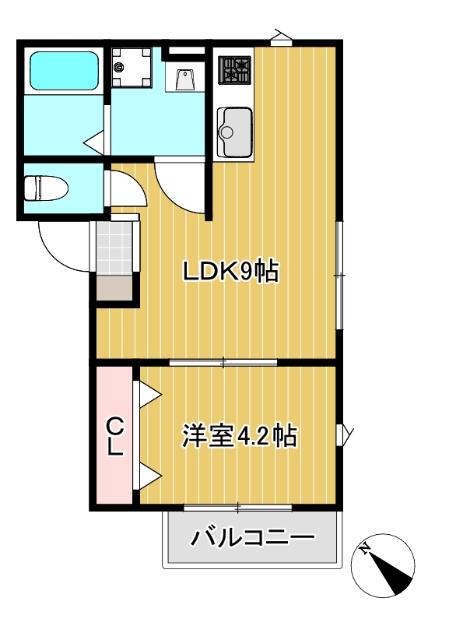 メゾンルミエール(1LDK/1階)の間取り写真