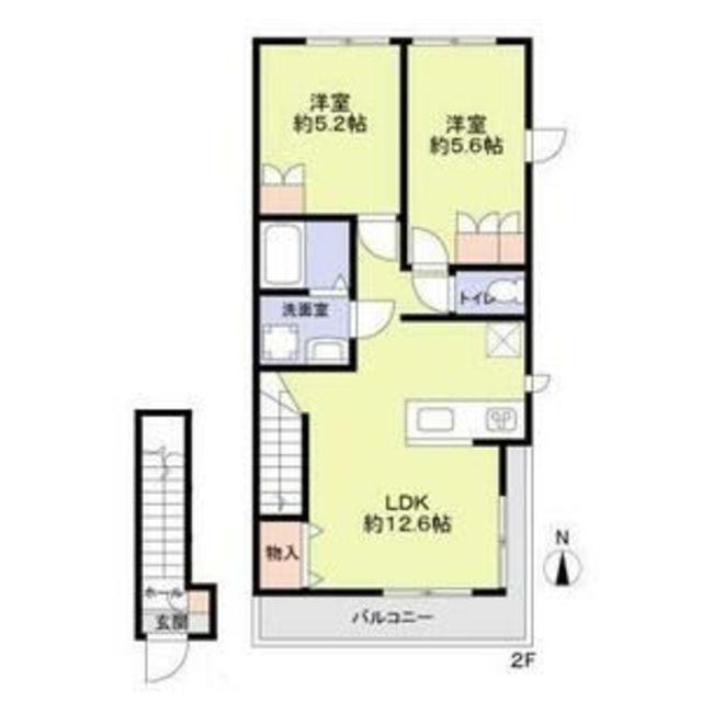 フォレストメゾンウエスト(2LDK/2階)の間取り写真