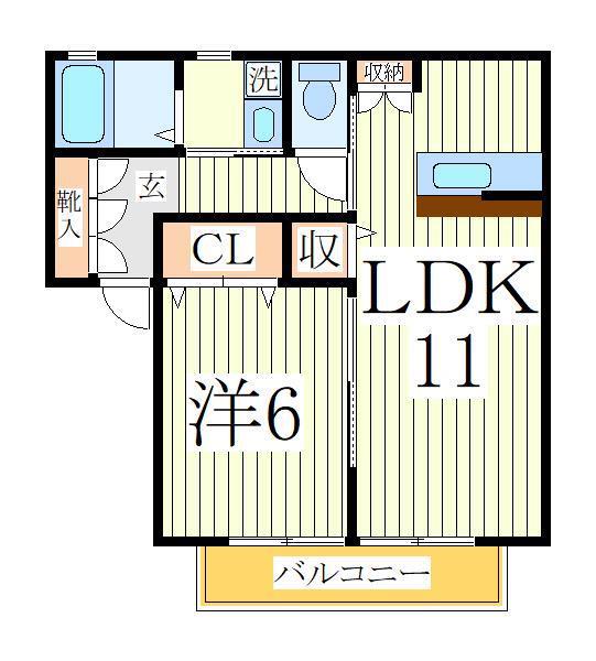 サニーコート(1LDK/2階)の間取り写真