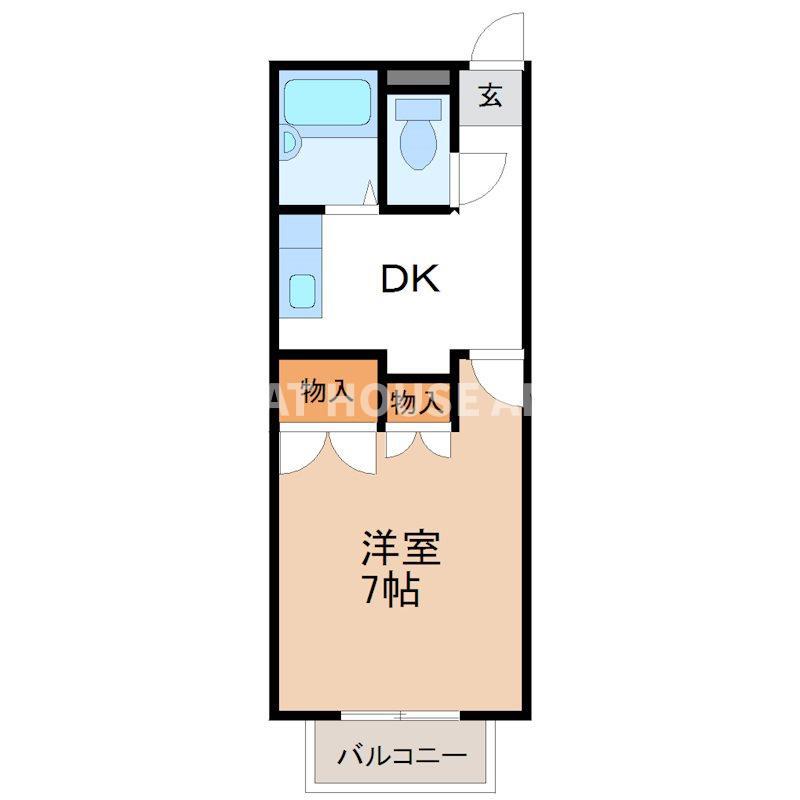 アンジュA棟・B棟(1DK/1階)の間取り写真