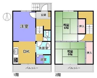神戸西壱番館ハウス G(2LDK/1階)の間取り写真