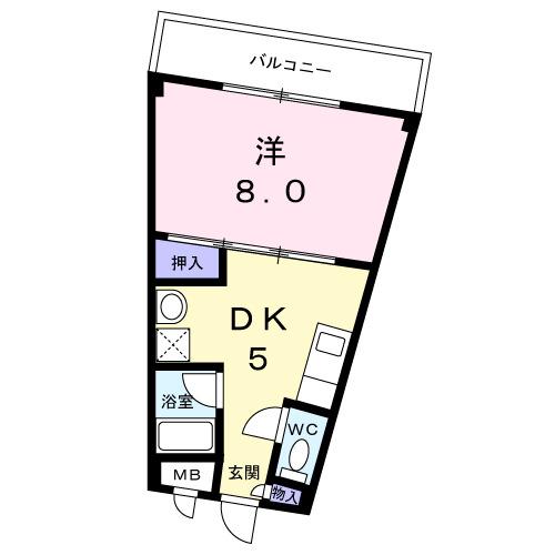 サーベイテックII(1DK/3階)の間取り写真