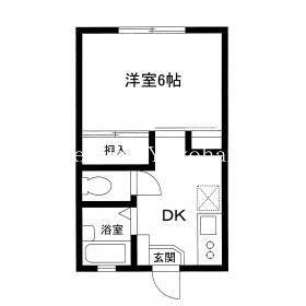 Kパレス上大岡(1DK/1階)の間取り写真