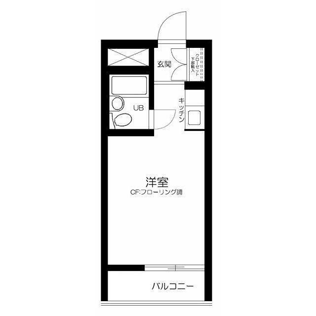 ハイシティ三軒茶屋第一(1K/2階)の間取り写真