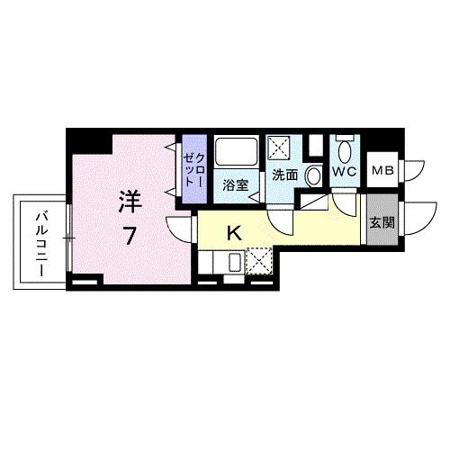スアヴィス平塚八重咲(1K/5階)の間取り写真