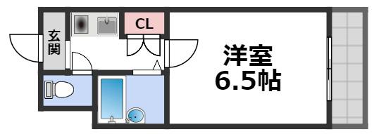 ファミーユ今里(1K/5階)の間取り写真
