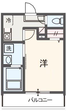 MELDIA稲城II(1K/1階)の間取り写真