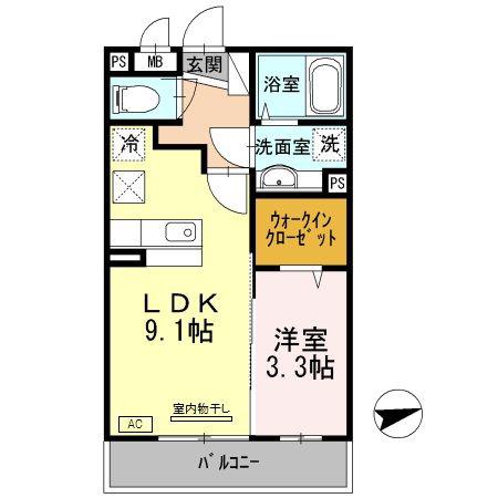 アネックスコート(1LDK/1階)の間取り写真