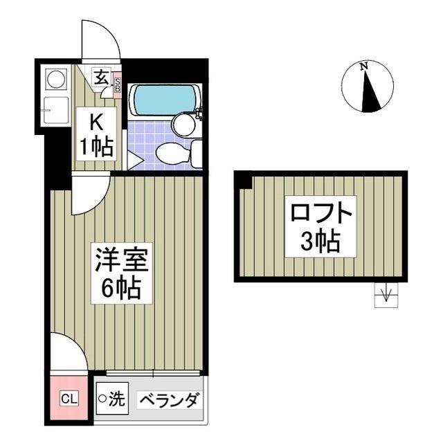 ネルソンパートVI(1K/2階)の間取り写真
